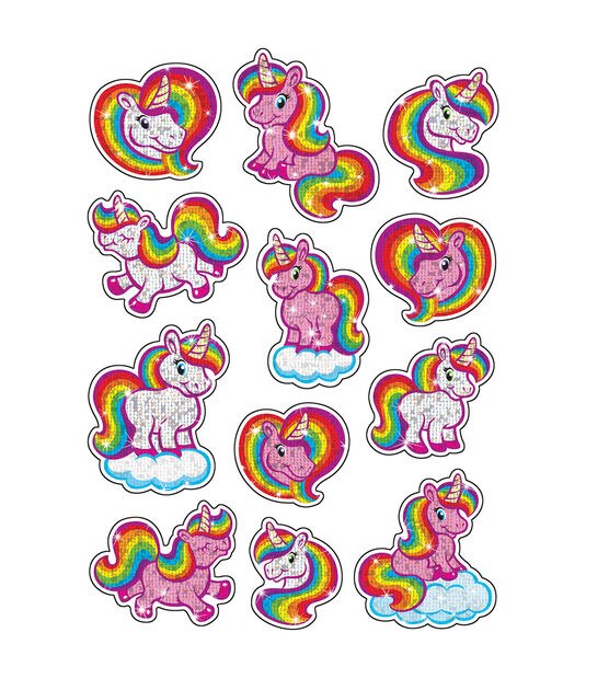 Trend Sparkly Unicorns Sparkle Stickers , 24 per Pack, 6 Packs