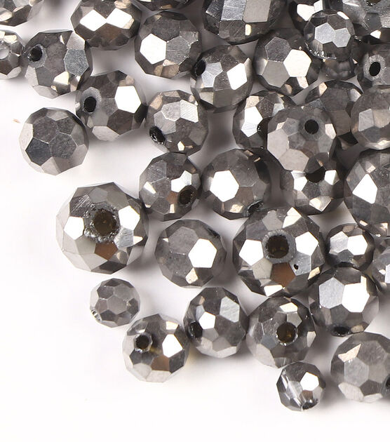 100pc Silver Mixed Glass Beads by hildie & jo, , hi-res, image 2