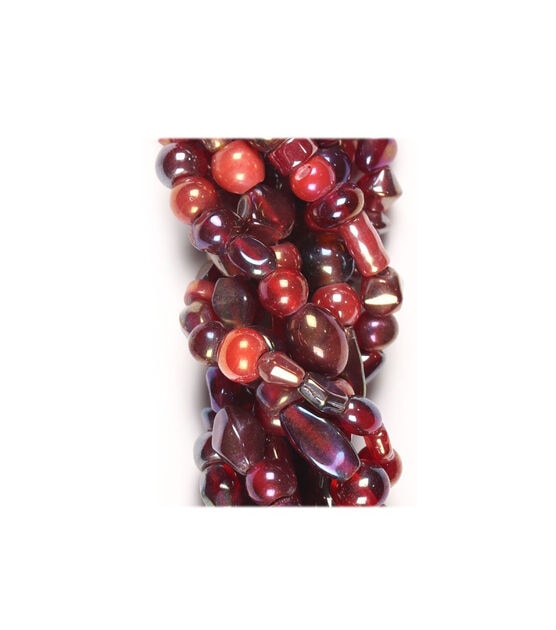 14" Dark Red Multi Strand Glass Beads by hildie & jo, , hi-res, image 2