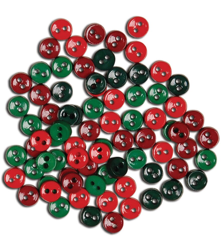 Favorite Findings 75ct Christmas Round 2 Hole Buttons, Christmas, swatch