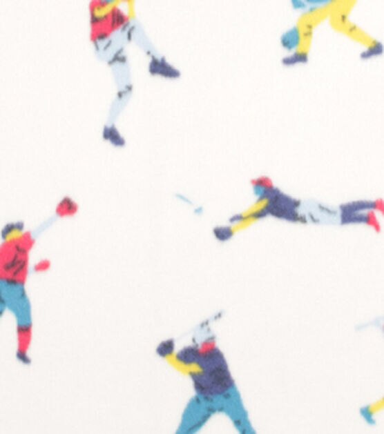 Tossed Baseball Players Blizzard Fleece Fabric, , hi-res, image 1