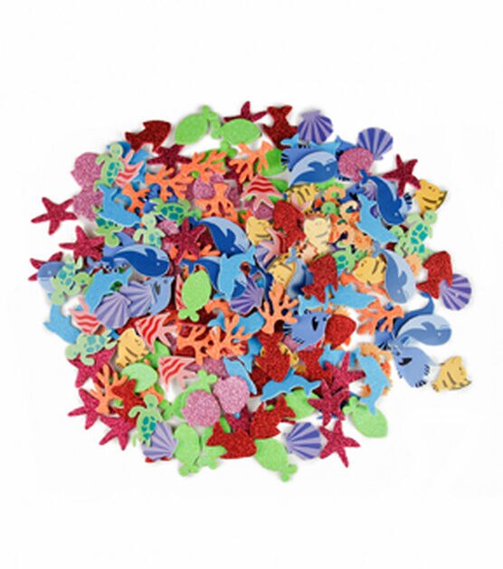 Krafty Kids: 3D Foam-Fun Glitter Stickers A) Sea Life - 775749237443