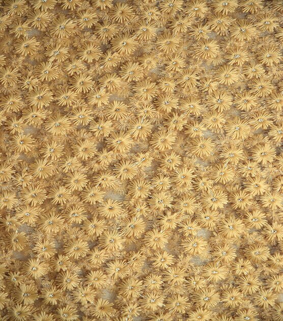 Yellow Floral Embroidered Lace Fabric By Sew Sweet, , hi-res, image 4