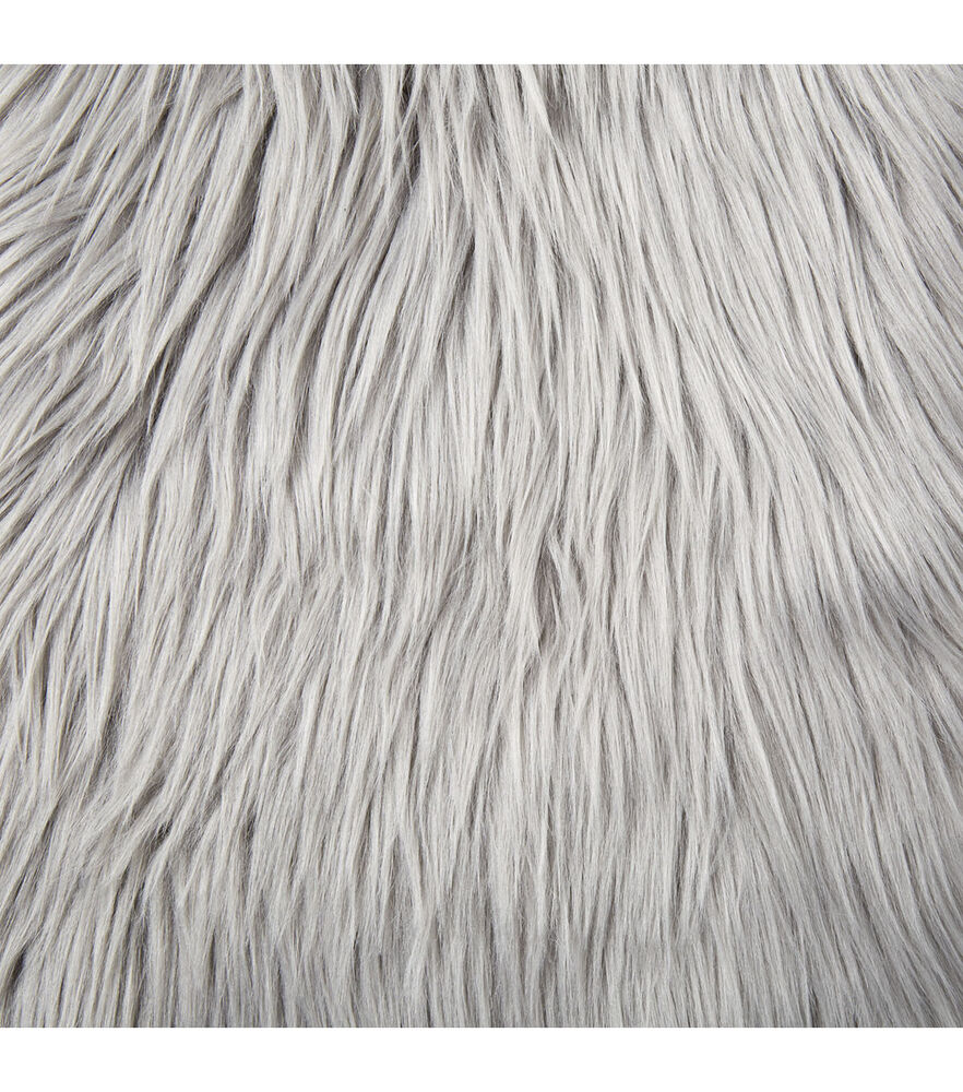 Husky Faux fur Fabric, Grey, swatch, image 3