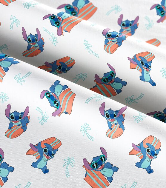 Disney Stitch Surf Board Cotton Fabric (2 Yards Min.) - Licensed & Character Cotton Fabric - Fabric