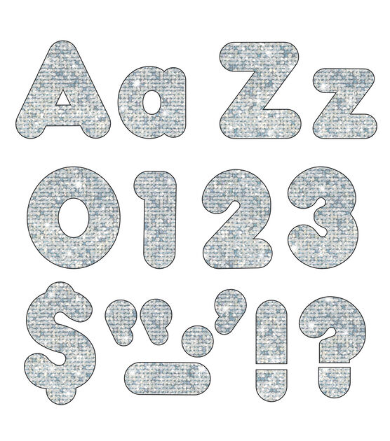 TREND 4" Silver Sparkle Uppercase & Lowercase Letters Combo Pack 216ct