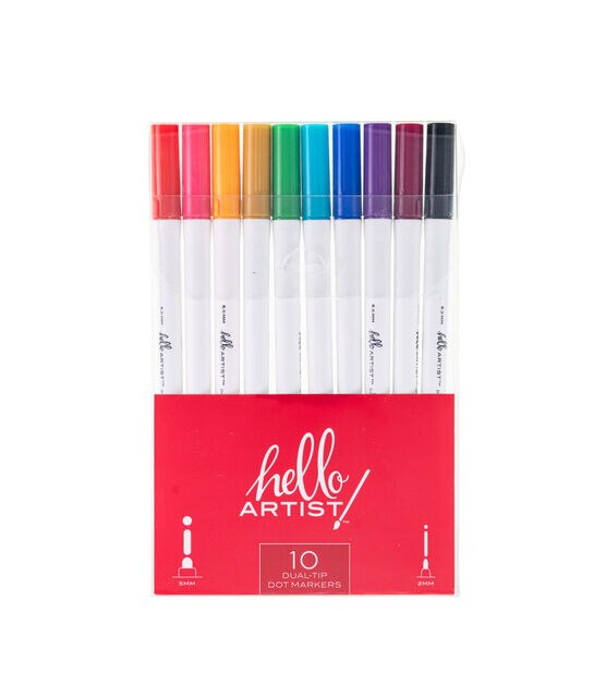 Hello, Artist! Dual Tip Dot Markers 10pc, , hi-res, image 2