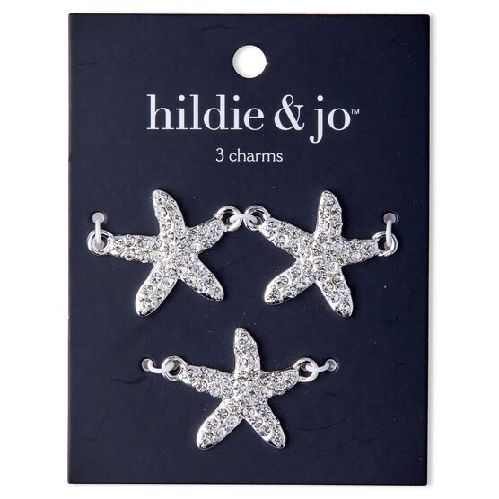 3pk Silver Chic Starfish Charms by hildie & jo