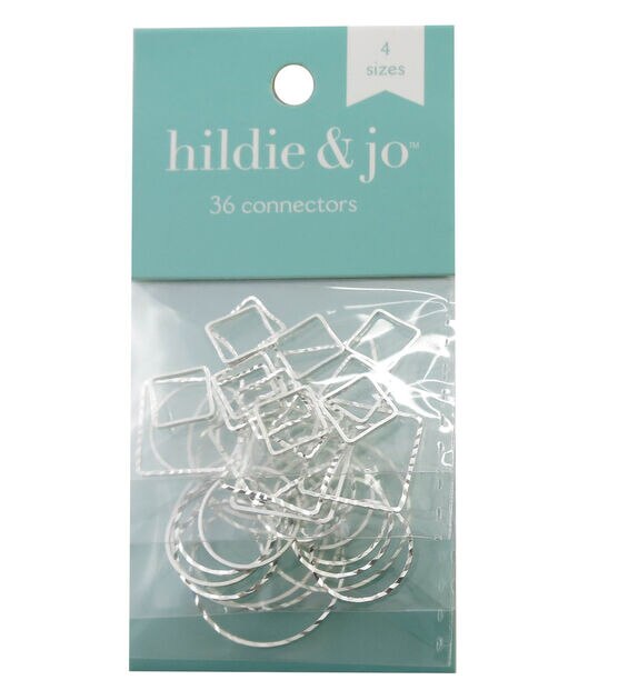 36ct Shiny Silver Thin Metal Connectors by hildie & jo