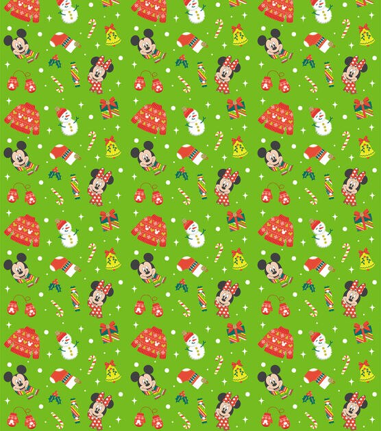 Mickey & Minnie Icons Christmas Cotton Fabric, , hi-res, image 2