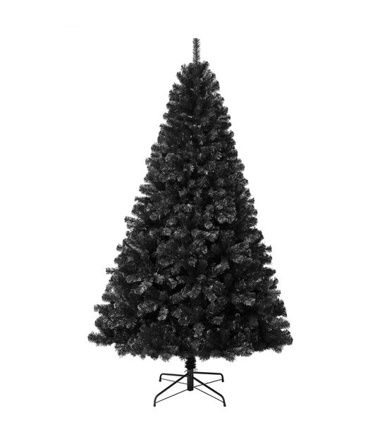 National Tree 7.5' Unlit Black Color Pop Christmas Tree With Metal Stand