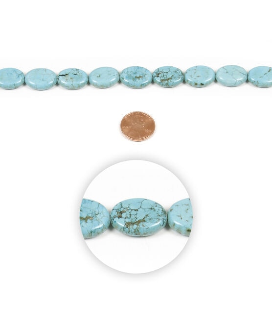 14mm x 10mm Faux Turquoise Oval Bead Strand by hildie & jo