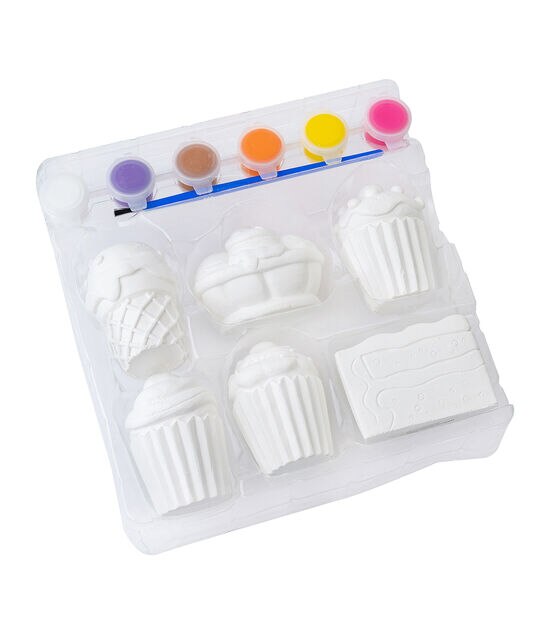 American Crafts 6ct Plaster Sweets Figurine Paint Kit, , hi-res, image 3