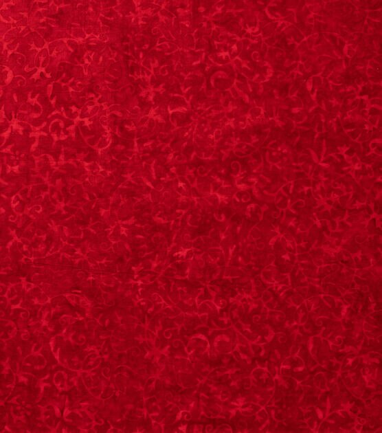 Deep Red Vine Batik Cotton Fabric