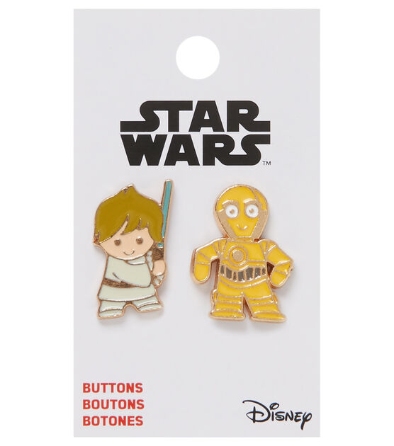 Blumenthal Lansing 2ct Multicolor Star Wars Luke & C3PO Shank Buttons