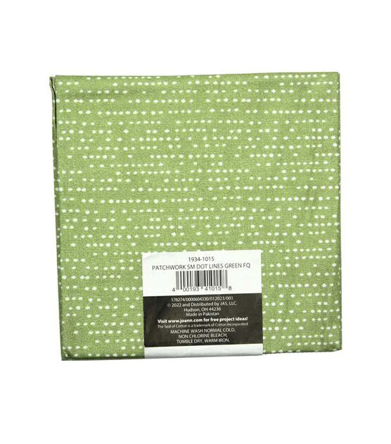 18" x 21" Green Dot Lines Cotton Fabric Quarter 1pc by Keepsake Calico, , hi-res, image 2