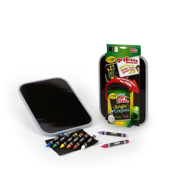 Crayola 11" x 8.5" Dual Sided Dry Erase Board Set With Crayons 8ct, , hi-res, image 3