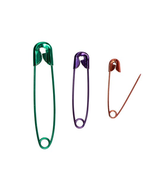 SINGER Metallic-Coated Safety Pins, Assorted Colors and Sizes, 35 Count, , hi-res, image 2