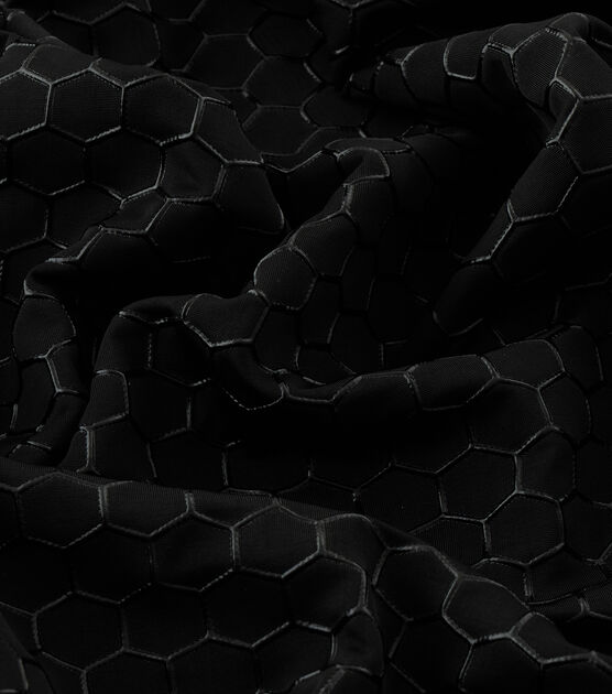Yaya Han Cosplay Honeycomb Texture Black Faux Leather Fabric, , hi-res, image 6