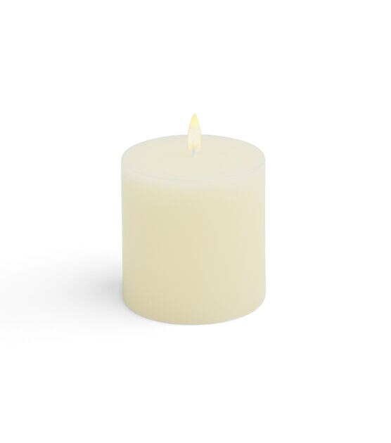 3" x 3"  Ivory Unscented Pillar Candle by Hudson 43, , hi-res, image 2