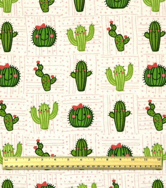 Cactus Smiling Friends Super Snuggle Flannel Fabric, , hi-res, image 3