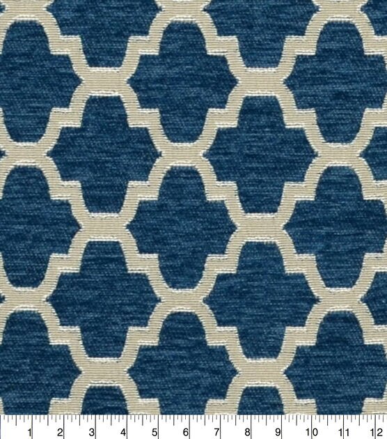 Covington Upholstery Fabric 58" Trellis Walk Indigo 593, , hi-res, image 4