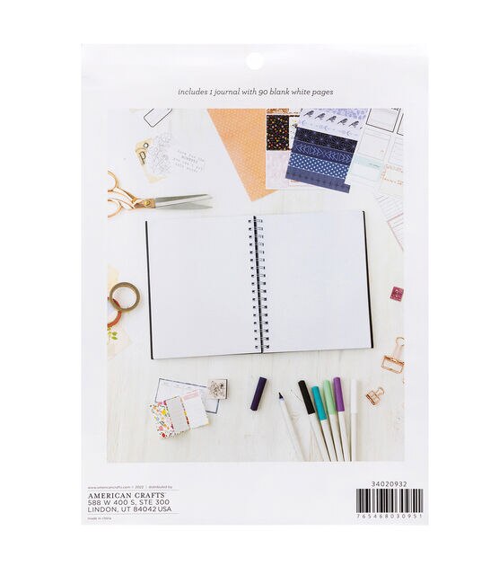 American Crafts Art Journaling Black Spiral Customizable Journal Kraft, , hi-res, image 2