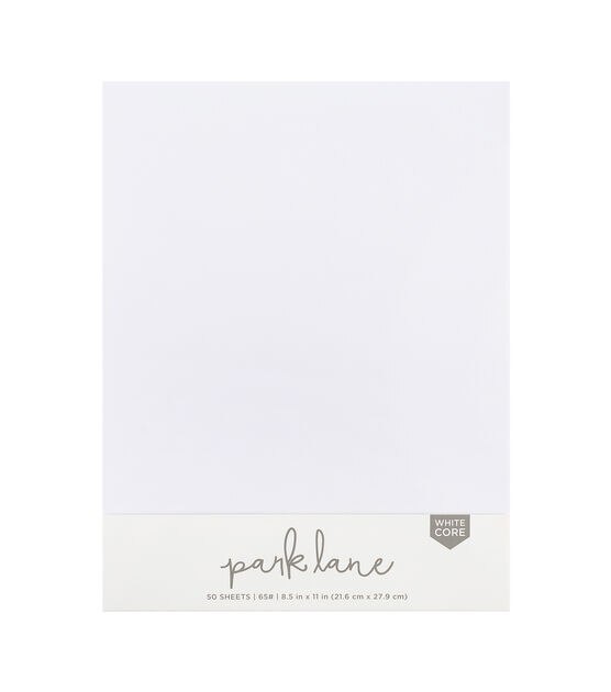 50 Sheet 8.5" x 11" White Core Cardstock Paper Pack by Park Lane