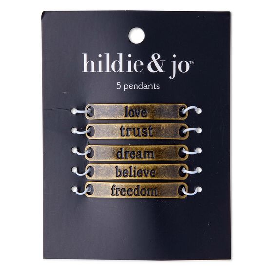 5ct Inspirational Words on Gold Pendants by hildie & jo