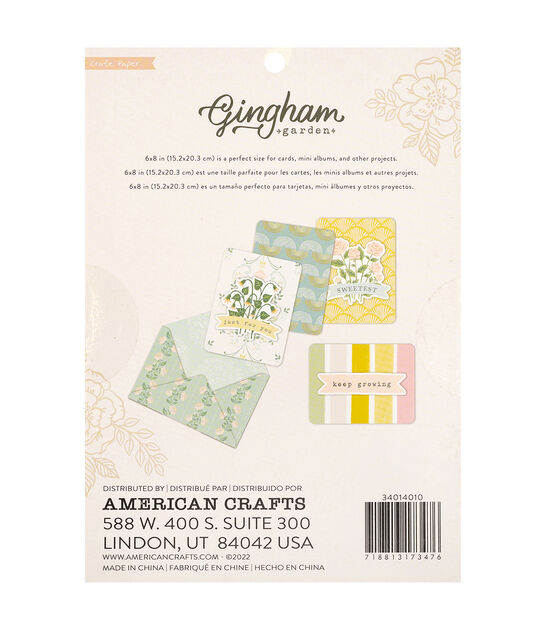 American Crafts 36 Sheet 6" x 8" Gingham Garden Paper Pack, , hi-res, image 2