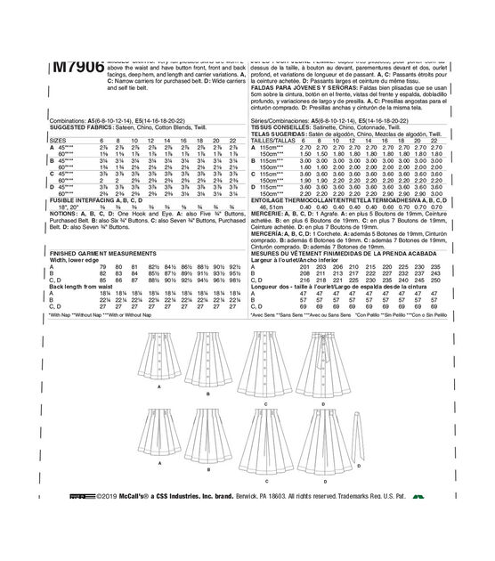 McCall's M7906 Size 6 to 22 Misses Skirts Sewing Pattern, , hi-res, image 3