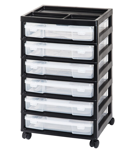 Iris 25" Black 6 Case Scrapbook Cart