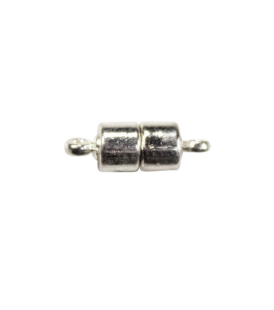 6mm Shiny Silver Metal Cylinder Magnetic Clasp by hildie & jo