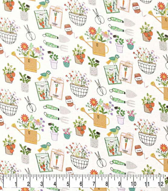 Gardening Time Novelty Cotton Fabric, , hi-res, image 3