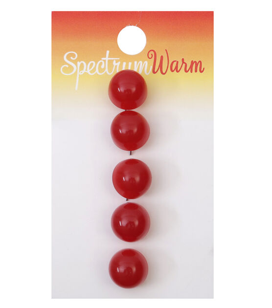 Spectrum Warm 7/16" Red Shank Buttons 5pk