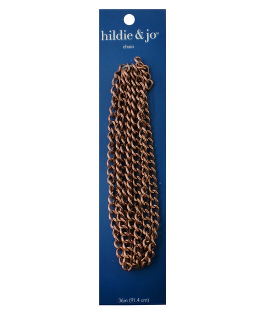 36" Brushed Antique Copper Iron Curb Chain by hildie & jo