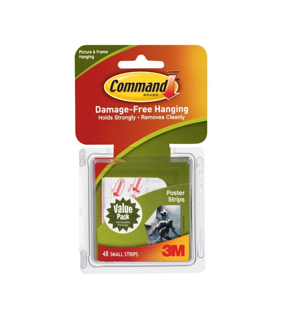 Command 48pk Small Adhesive Poster Strips