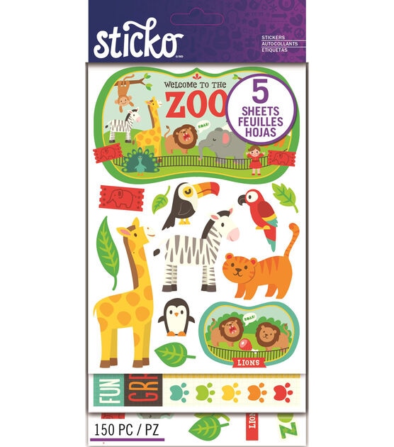 Sticko 150 Pack Flip Stickers Zoo