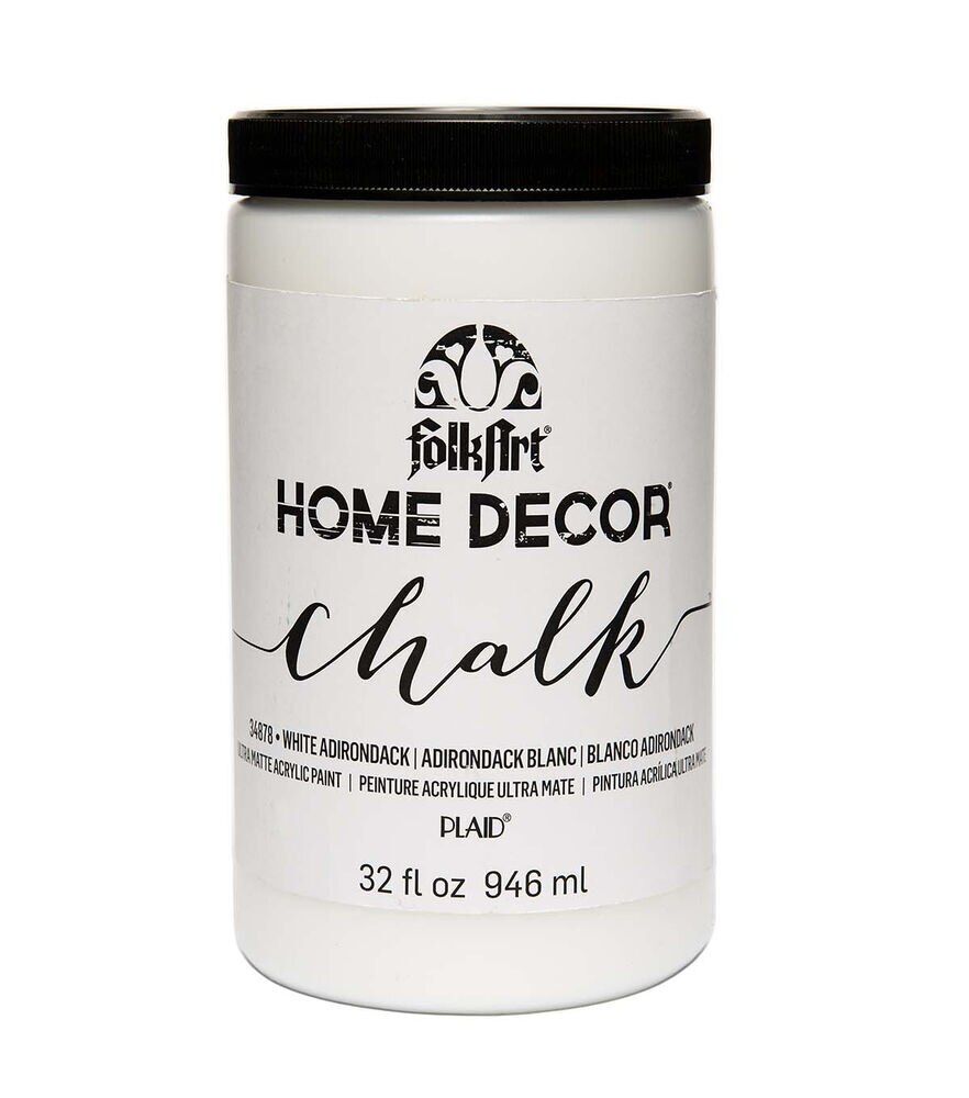 Folkart Home Decor Chalk Paint 32oz, White Adirondack, swatch