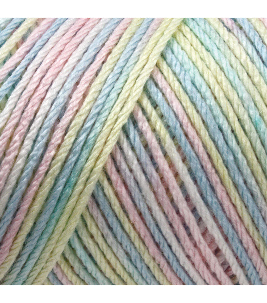 Caron Jumbo Print 595yds Worsted Acrylic Yarn, Baby Rainbow, swatch, image 4