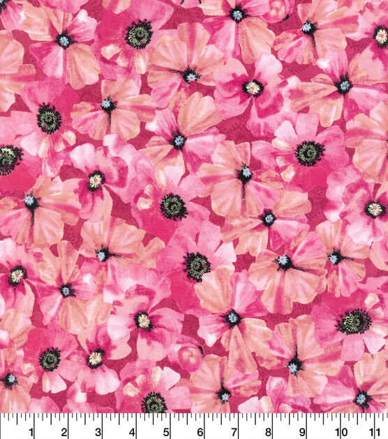 Robert Kaufman Pink Poppies Quilt Cotton Fabric by Keepsake Calico, , hi-res, image 2