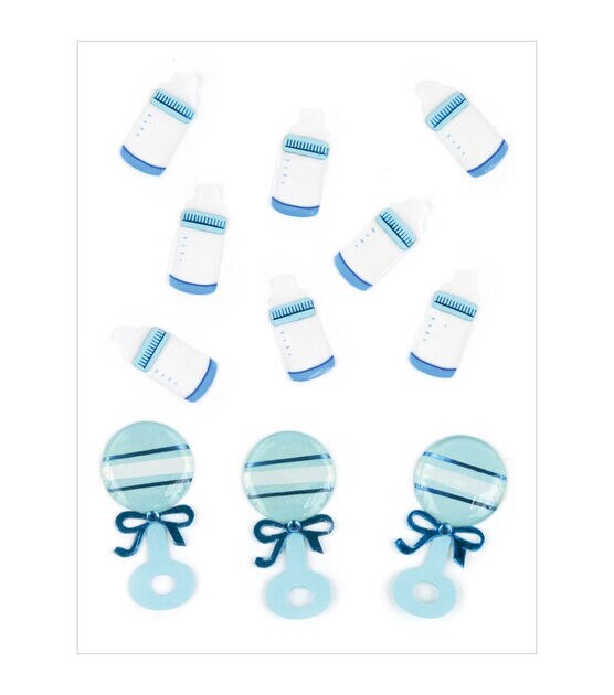 BABY BOY BOTTLES AND RATTLES