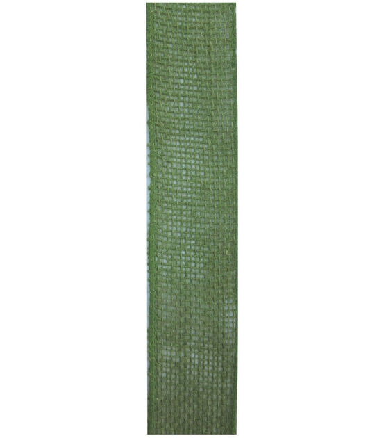 Decorative Ribbon 1.5" Solid Burlap Ribbon Green, , hi-res, image 2