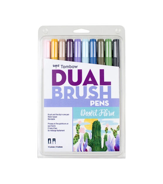 Tombow Dual Brush Pen Set, 10-Colors, Desert Flora