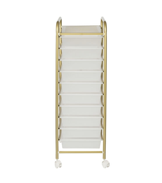 38" Rolling Storage Cart With 10 Plastic Drawers, , hi-res, image 9