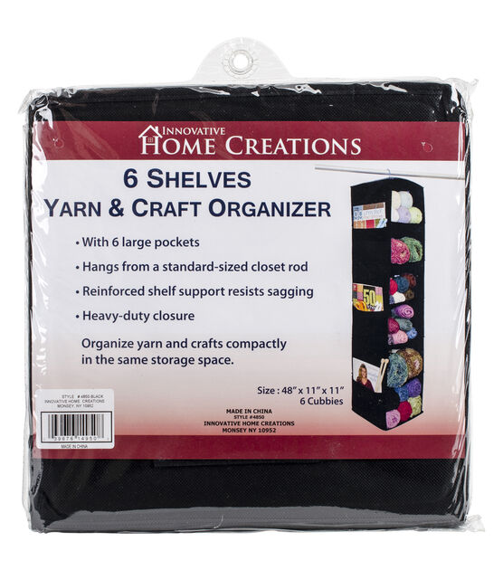 Yarn & Craft Organizer 6 Shelf 48X11X11 Black