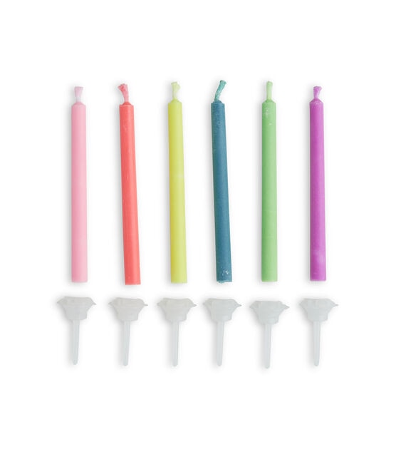 2" Multicolor Flame Birthday Candles 12ct by STIR, , hi-res, image 2