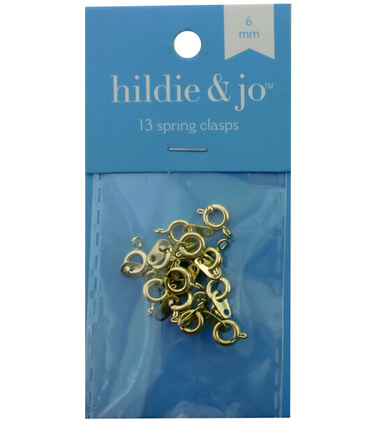 6mm Gold Metal Ring Spring Clasps 13pk by hildie & jo