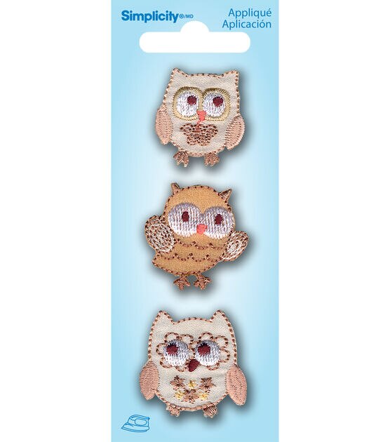 Simplicity 3ct Owls Iron On Patches