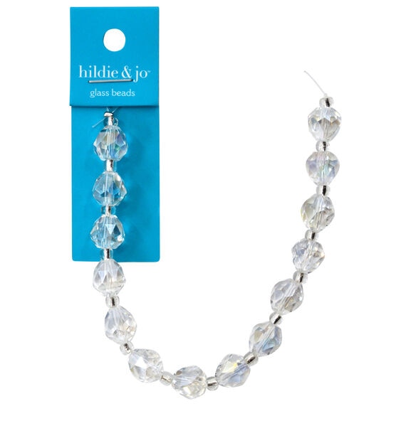 7mm x 9mm Clear Teardrop Glass Strung Beads by hildie & jo, , hi-res, image 2